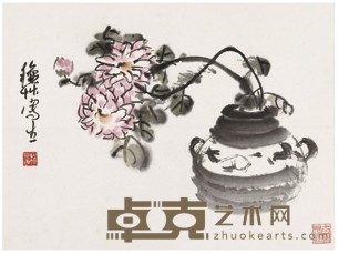陈秋草 菊花 立轴 31*41.5cm